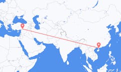 Flyreiser fra Zhanjiang, Kina til Gaziantep, Tyrkia