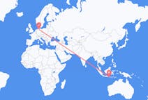 Flyreiser fra Praya, Lombok, Indonesia til Hamburg, Tyskland