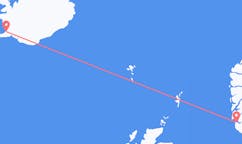 航班从冰岛雷克雅维克市到斯塔万格市，挪威塞尔