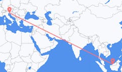 Flyg från Sibu, Malaysia till Trieste, Italien