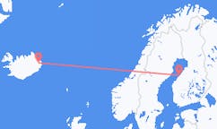 Flyg från Egilsstaðir, Island till Karleby, Finland