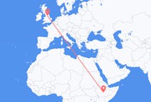 出发地 埃塞俄比亚出发地 戈巴前往英格兰的利兹的航班