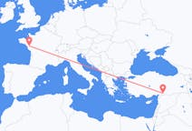 Flights from Gaziantep in Turkey to Nantes in France
