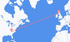 Flyg från Greenville (regionhuvudort), USA till Glasgow, Skottland