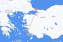 Vluchten van Kalymnos, Griekenland naar Istanboel, Turkije