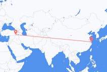 中国の上海からから、トルコのシュルナクまでのフライト