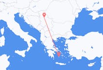 セルビアのベオグラードからから、ギリシャのミロス島までのフライト