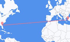 Flyreiser fra Jacksonville, USA til Samos, Hellas