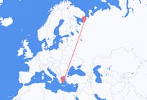 Flights from Arkhangelsk, Russia to Plaka, Milos, Greece