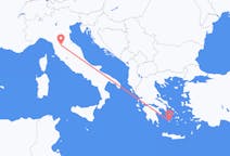 ギリシャのから プラカ (ミロス島)、イタリアのへ フィレンツェフライト