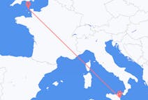 Flights from Alderney, Guernsey to Catania, Italy