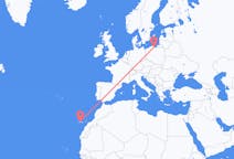 Flyg från Teneriffa, Spanien till Gdansk, Polen