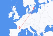 Lennot Toulousesta, Ranskasta Kalmariin, Ruotsiin
