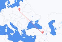 Flyrejser fra Siirt, Tyrkiet til Warszawa, Polen