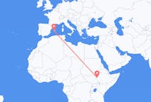 Flüge von Gambela, Äthiopien nach Palma de Mallorca, Spanien