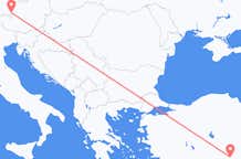 Vluchten van Adana naar Salzburg