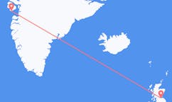 Vluchten van Edinburgh naar Qeqertarsuaq