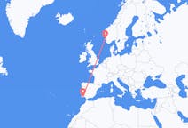 出发地 葡萄牙法鲁区目的地 挪威海宁格松的航班