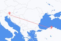 出发地 土耳其出发地 卡斯塔莫努目的地 斯洛文尼亚卢布尔雅那的航班