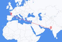 Flights from Kandla, India to Biarritz, France