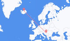 Fly fra byen Osijek, Kroatien til byen Akureyri, Island