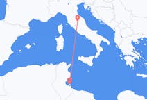 Flug frá Djerba, Túnis til Perugia, Ítalíu