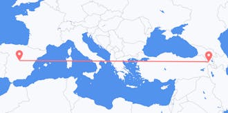 아르메니아에서 스페인까지 운항하는 항공편
