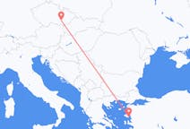 チェコのブルノから、ギリシャのミティリーンまでのフライト