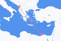 Vluchten van Alexandrië, Egypte naar Tirana, Albanië