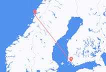 Flyg från Sandnessjøen, Norge till Åbo, Finland