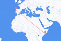 出发地 索马里出发地 摩加迪休目的地 西班牙維戈的航班