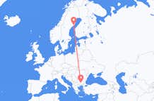 Loty z Płowdiw, Bułgaria do Umeå, Szwecja
