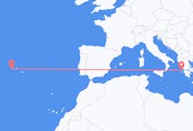 出发地 希腊从 凯法利尼亚岛目的地 葡萄牙Horta的航班