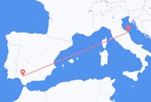Flyreiser fra Sevilla, Spania til Ancona, Italia
