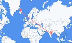 Flights from the city of Vijayawada, India to the city of Akureyri, Iceland