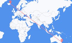 Flyreiser fra Sydney i Nova Scotia, Australia til Egilsstaðir, Island