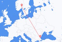 Flyreiser fra Burgas, Bulgaria til Oslo, Norge