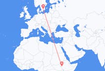 Flyreiser fra Gambela, Ethiop, Etiopia til Växjö, Sverige