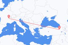 Lennot Erzurumista Lyoniin