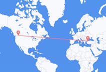 Vluchten van Castlegar, British Columbia, Canada naar Istanboel, Turkije