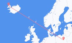 Vols depuis la ville de Varsovie vers la ville de Ísafjörður