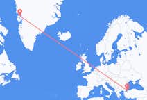 Flyreiser fra Qaarsut, Grønland til Istanbul, Tyrkia