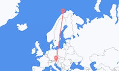 Flyrejser fra Sørkjosen, Norge til Klagenfurt, Østrig