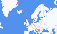 来自北马其顿出发地 斯科普里目的地 格陵兰斯科斯比鬆的航班