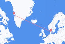 Vluchten van Aarhus naar Qeqertarsuaq