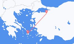 Vols depuis la ville de Bursa vers la ville de Naxos