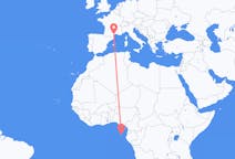 Flyg från São Tomé, São Tomé och Príncipe till Aspiran, Frankrike