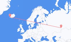 Flyg från staden Reykjavik till staden Tjeljabinsk