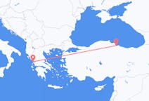 トルコのサムスンから、ギリシャのプリベザまでのフライト