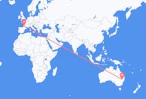 Flyrejser fra Narrabri, Australien til Bordeaux, Frankrig